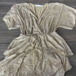 IRO Metallic Gold Dress